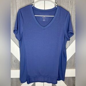 BAG155. Tangerine Blue Performance V-Neck Tee Small